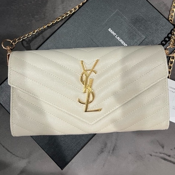 Yves Saint Laurent Handbags - Sold-YSL Cassandre Flap Wallet on Chain